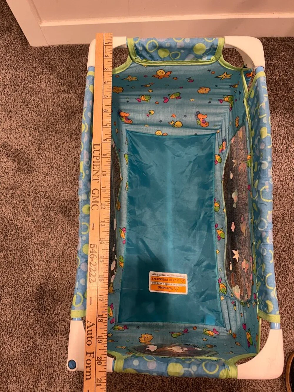 Fisher Price Doll Crib Cradle Rocker Ocean Wonders Tolly Tots Bassinet/Playpen